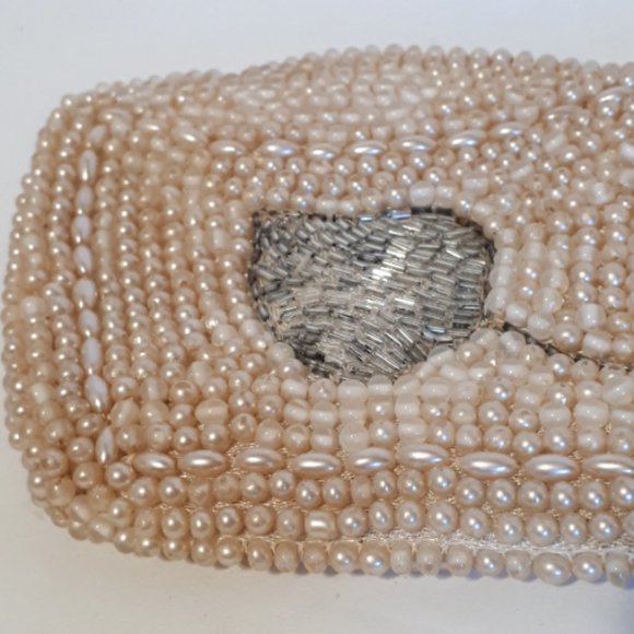 Vintage Beaded Purse Clutch Makeup Bag Du-Val Japan Vintage 1950s - Picture 5 of 7